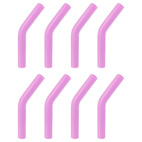 8pack Silicone Straw Tips, Silicone Straw Elbows Tip Fit for 8mm/0.31" OD Stainless Steel Straws, Light Purple