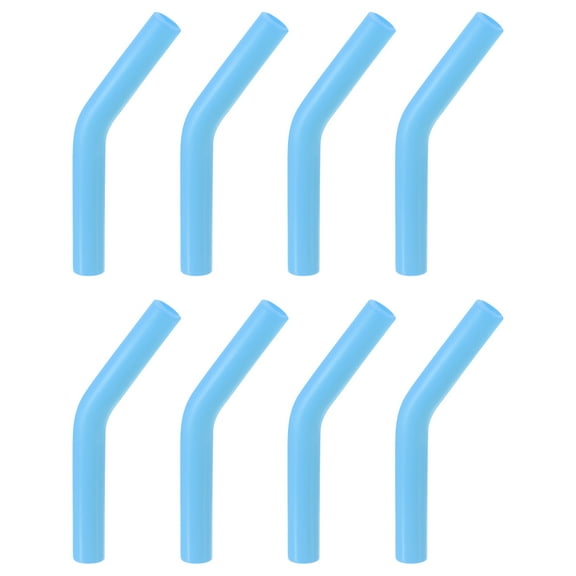 8pack Silicone Straw Tips, Silicone Straw Elbows Tip Fit for 8mm/0.31" OD Stainless Steel Straws, Sky Blue