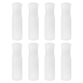 8pack Silicone Straw Tips, Soft Reusable Straws Tips Fit for 1/4 Inch(6mm) OD Stainless Steel Straws, White