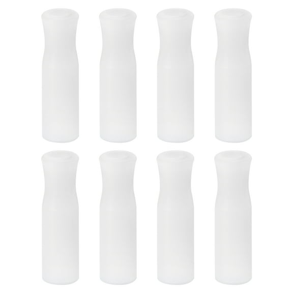 8pack Silicone Straw Tips, Soft Reusable Straws Tips Fit for 1/4 Inch(6mm) OD Stainless Steel Straws, White