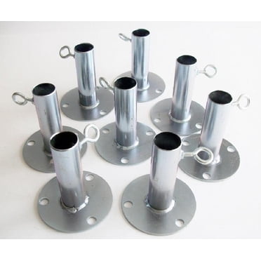 1 3/8" Short Foot Pad / Base Plate Fitting - For 1 3/8" EMT Pipe Or Fence Top Rail - Galvanized Steel