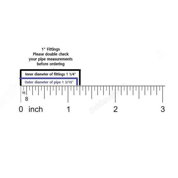 8pc 1" Heavy Duty Short Foot Pad/Batting Cage Base Plate (FPB) Our 1 Fittings Have an Inner Diameter of 1 1/4. Which Works with 1 EMT Pipe That has an Outer Diameter of 1 3/16.