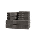 thumbnail image 1 of 8pc 100% Combed Cotton Towel Set (2 Bath, 2 Hand, 4 Wash) - Grey, 1 of 6