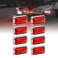 thumbnail image 1 of 8pc 2.5" Red LED Trailer Marker Light Chrome Bezel DOT FMVSS 108 SAE P2PCÂ&nbsp;, 1 of 8