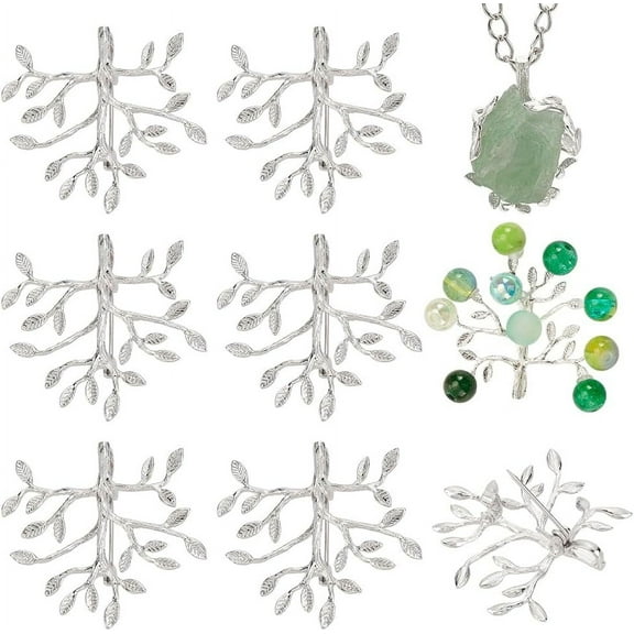 8pc Alloy Badge for Backpack Clothes Branch Brooches Silver 38x33mm