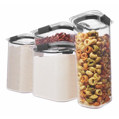 8pc Brilliance Pantry Food Storage Container Set:  Clear, Dishwasher & Freezer Safe, 4 Containers with Lids