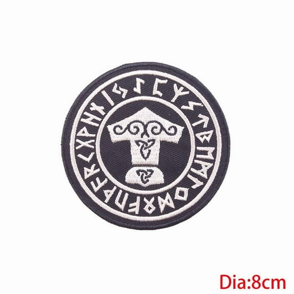 8pc Computerized Embroidery Cloth Self Adhesive Patches Stick On Patch Costume Accessories Appliques Flat Round 80mm