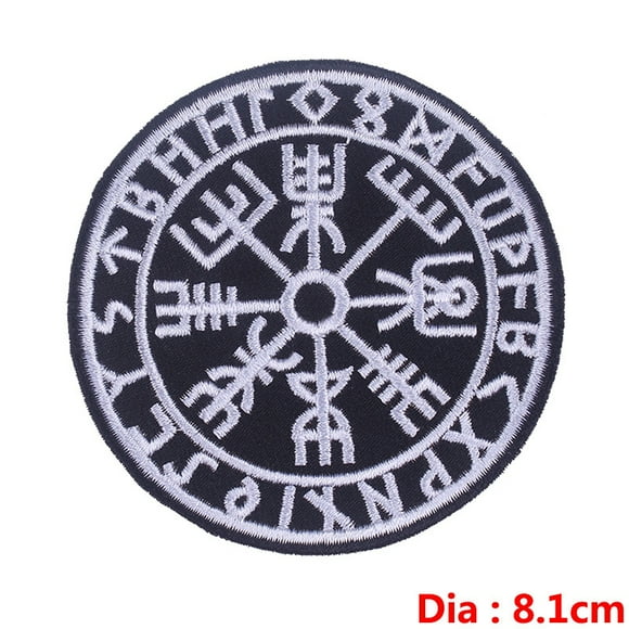 8pc Computerized Embroidery Cloth Self Adhesive Patches Stick On Patch Costume Accessories Appliques Flat Round 81mm