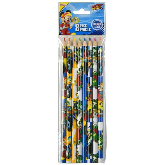 8pc Disney Mickey Mouse Kids Colored Pencils Art and School Supplies