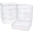 thumbnail image 1 of 8pc Polypropylene(PP) Plastic Boxes Bead Storage Containers with Hinged Lid Square Clear 11.5x11.5x3.5cm, 1 of 7