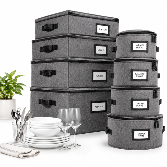 8pc Storcontainers For Dinnerware With Lid