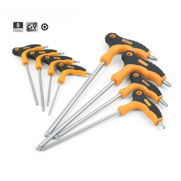 8pc T Handle Torx Star Key Wrench Set Torx Driver Screwdriver Set Bike Bicycle Tool S2 T10 T15 T20 T25 T27 T30 T40 T45 T50