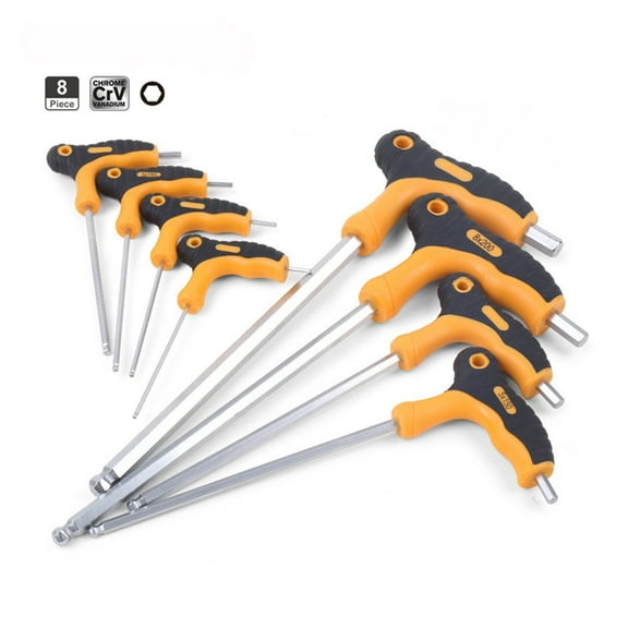 8pc T Handle Torx Star Key Wrench Set Torx Driver Screwdriver Set Bike Bicycle Tool S2 T10 T15 T20 T25 T27 T30 T40 T45 T50