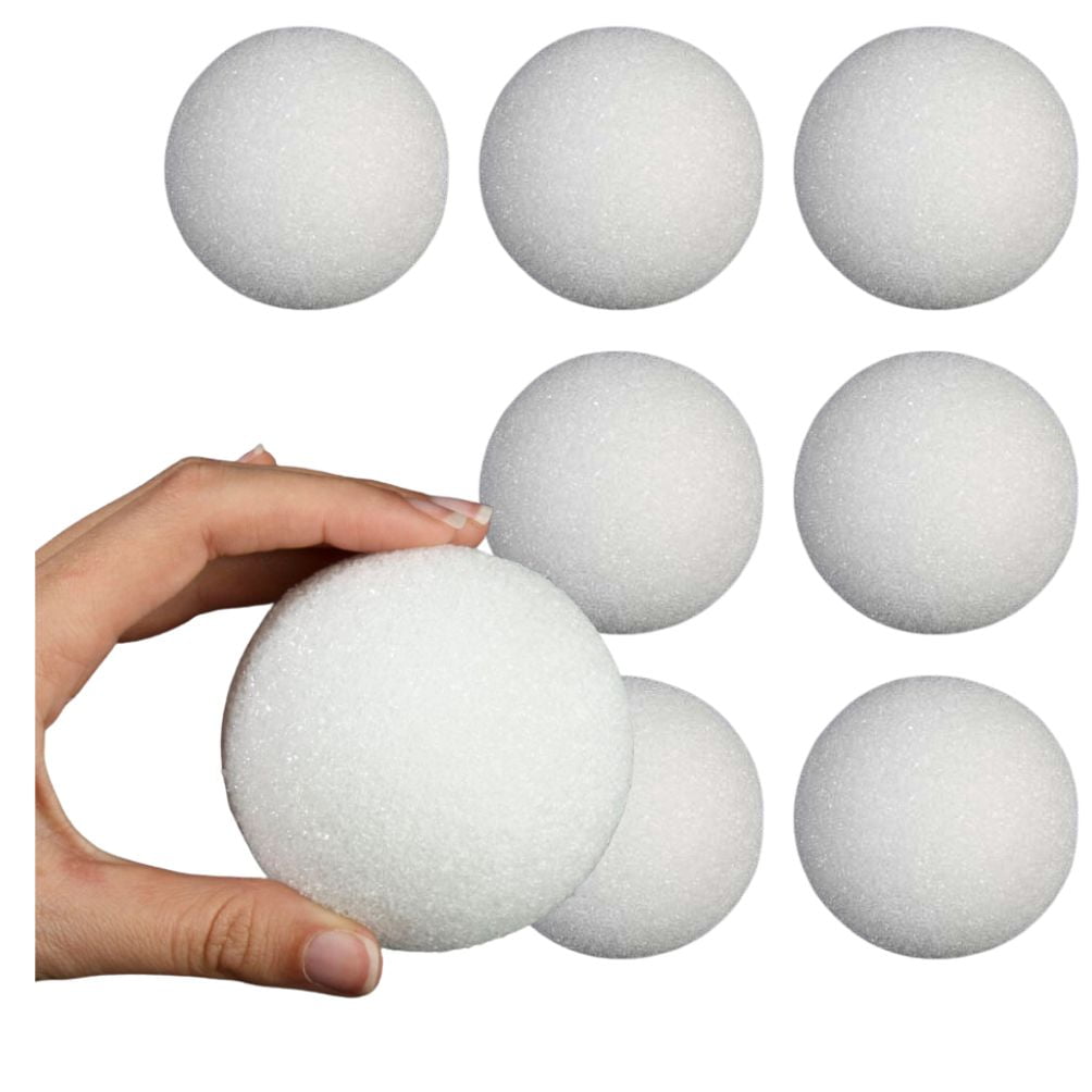 8pc White Styrofoam Balls - for Everyday Crafting - Factory Direct Craft