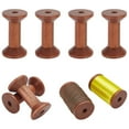 thumbnail image 1 of 8pc Wood Thread Bobbins for Embroidery and Sewing Machines Coconut Brown 60x35mm DIY DIY, 1 of 6