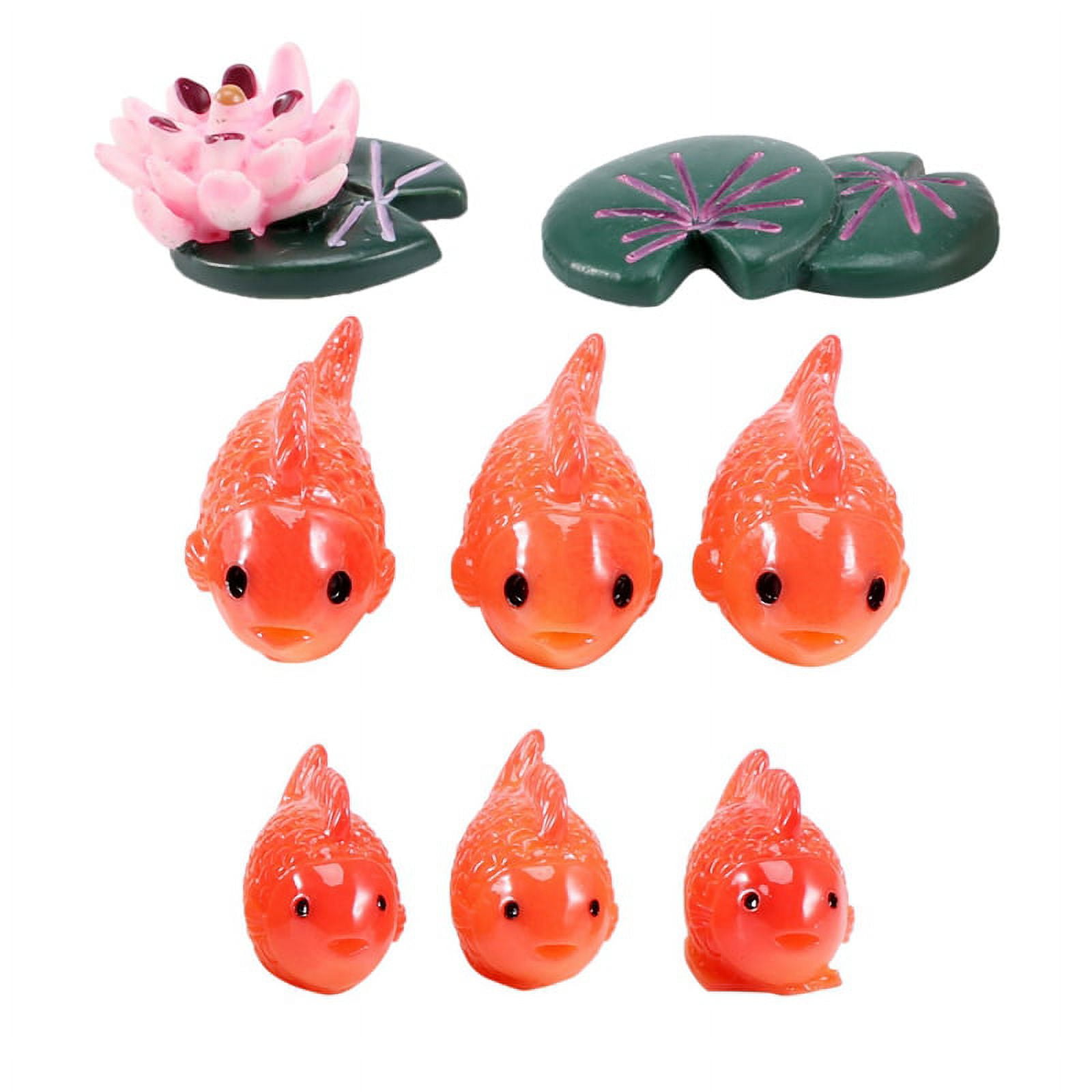 8pc/lot Red Fish miniature figures decorative mini fairy garden animals  Moss -landscape ornaments baby toy 
