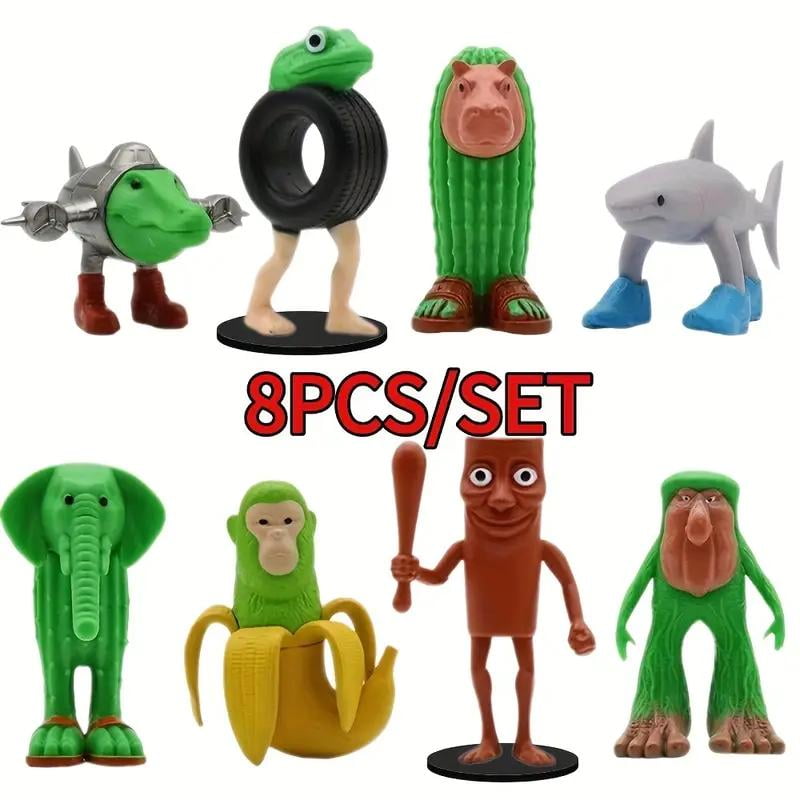 Figurines Brainrot 3D - Lot De 8 - Humour Absurde Italien - Décoration Bureau, Collection, Cadeau Original