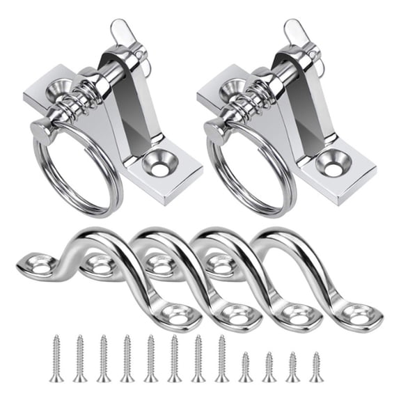 8pcs/10pcs Tie Down 316 Stainless Steel Eye Straps Kayak Deck Loop with Screws Marine Top Pad Eye Tie Down Anchors Point