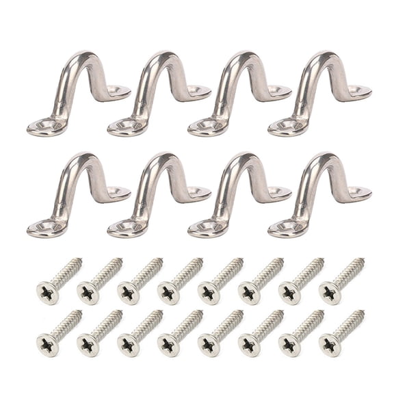 8pcs/10pcs Marine Top Pad Eye Tie Down Stainless Eye Straps Kayak Deck Loop for Kayak Rigging Tie Down Anchors Point