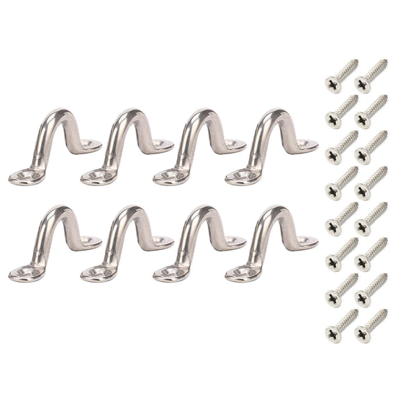 8pcs/10pcs Stainless Steel Tie Down Eye Straps Marine Boat Top Pad Eye Tie Down Anchors Point for Kayak Canoe Rigging