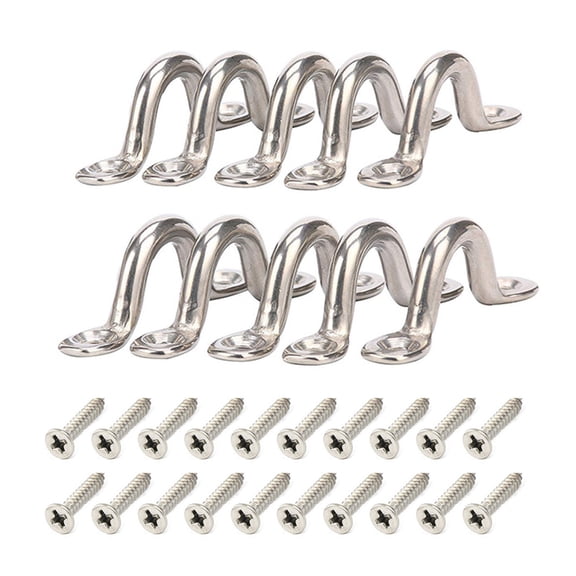 8pcs/10pcs Tie Down Anchors Point for Kayak Canoe Rigging 316 Stainless Tie Down Eye Straps with Screws Boat Top Pad Eye