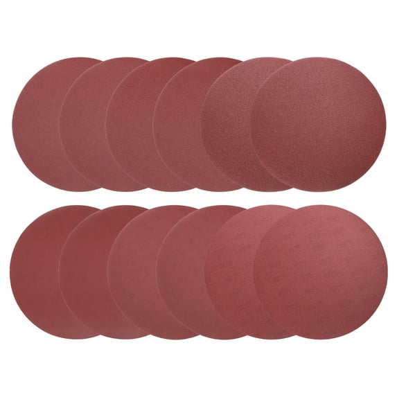 Uxcell PSA Sanding Discs Aluminum Oxide Sandpapers Self Adhesive 80+100+120+180+240+400 Grits 12Pcs