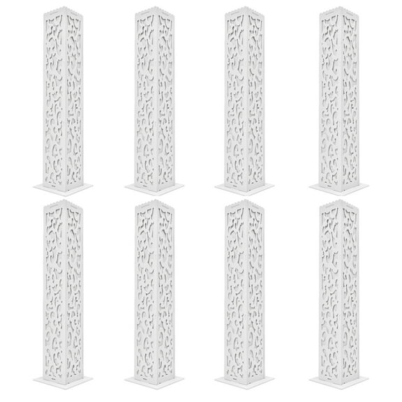 8pcs 120cm Tall Flower Columns Carved Hollow-out Flower Stands with LED Lights For Wedding Party Decor
