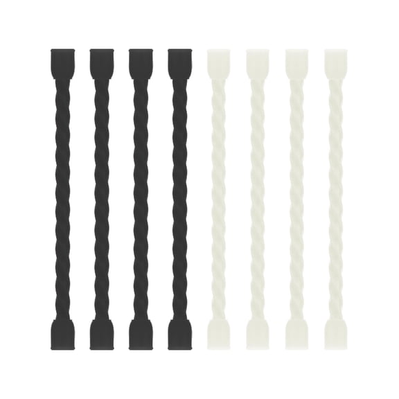 8pcs 12Inch Silicone Cable Ties Reusable Steel-Core Silicone Twist Cable Tie Straps for Bundling and Organizing Bendable Holder Strap for Indoor and Out All Purpose (Black,Bright Green)