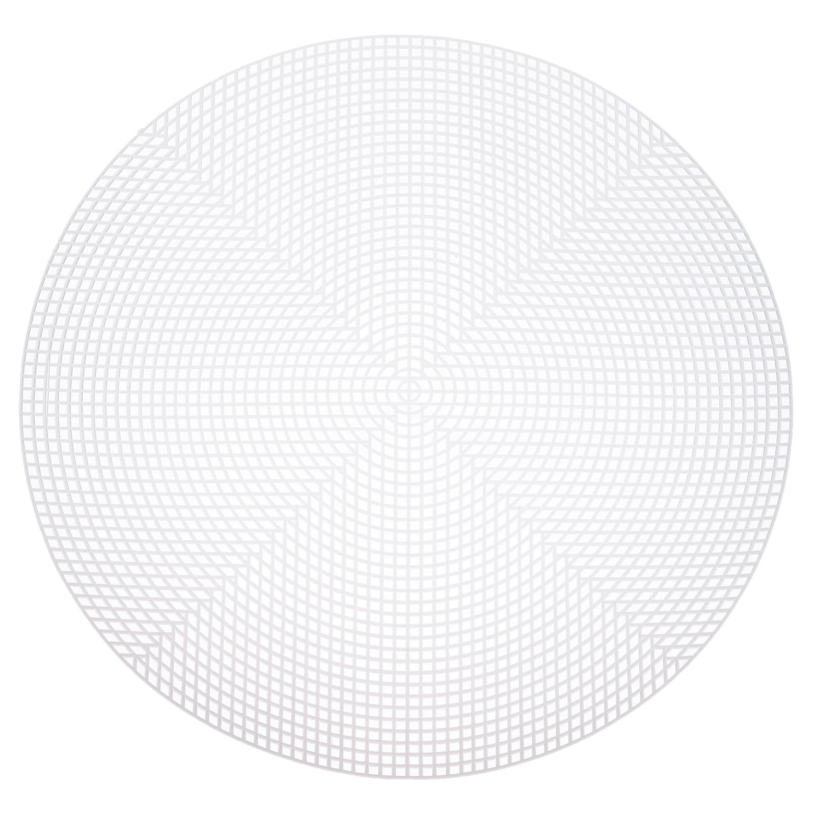 Uxcell 8Pcs 15" Plastic Mesh Canvas Sheet 5 Count Round Needlepoint Blank Canvas for Embroidery Crafting White