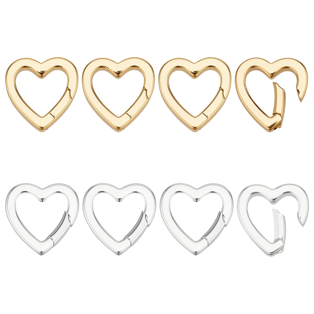 Gate Ring Color 8pcs 2 Colors Heart Spring Gate Rings 16mm Brass Jewelry Connector ...