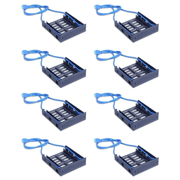 8pcs 2 X USB 3.0 Front Panel with 3.5Inch Device/HDD or 2.5Inch SSD/HDD to 5.25 Floppy to Optical Drive Bay Tray Bracket
