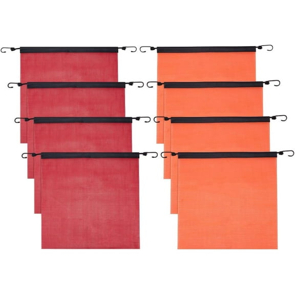 8pcs 2 colors PVC Mesh Safety Flags with Hook Trailer Safety Flag for Truck and Pedestrian Crossings Mixed color 460x460x0.5~6mm 4pcs/color