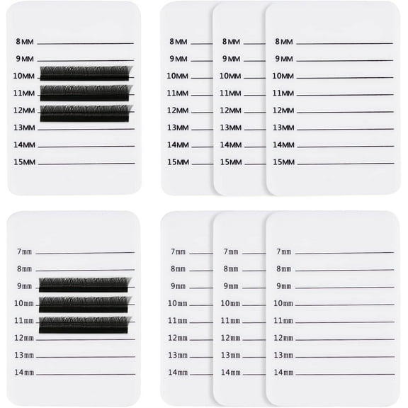 8pcs 2 style Acrylic False Eyelashes Display Board Faux Eyelash Extention Storage Card with Reference Number White 8x5.5x0.3cm 4pcs/style