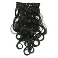 thumbnail image 1 of 8pcs 24" 61cm Black 4 Clips in Hair Extensions Full Head Long Curly Synthetic Women Hair Wigs, 1 of 7