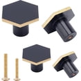 thumbnail image 1 of 8pcs 2size Black Brushed Brass Knobs Gold Cupboard Knobs for Kitchen Copper Brass Cabinet Knobs for Drawer Brass Cabinet Knobs Pulls Hardware for DIY, 1 of 6
