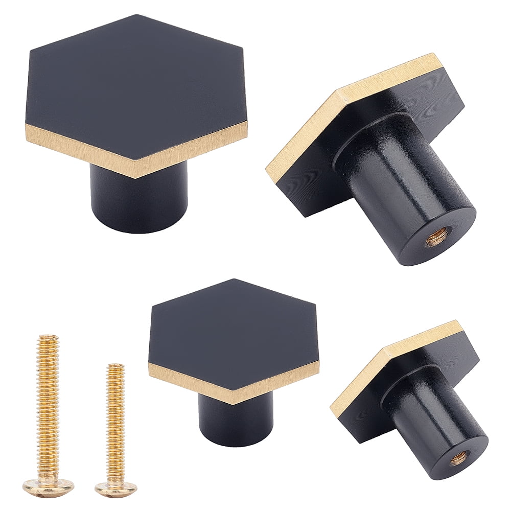 8pcs 2size Black Brushed Brass Knobs Gold Cupboard Knobs for Kitchen Copper Brass Cabinet Knobs for Drawer Brass Cabinet Knobs Pulls HardwareDIY