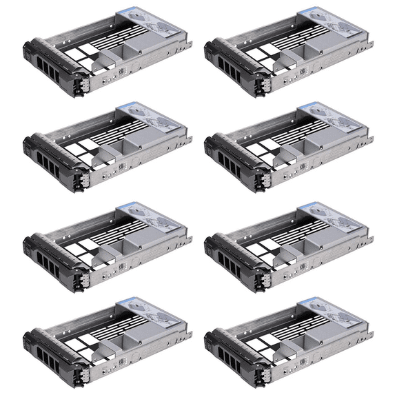 8pcs 3.5 Inch Hard Drive Tray for PowerEdge Servers - with 2.5 Inch HDD Adapter NVMe SSD SAS SATA Bracket,8 x 3.5-inch hard drive box,Silver Gray & Black
