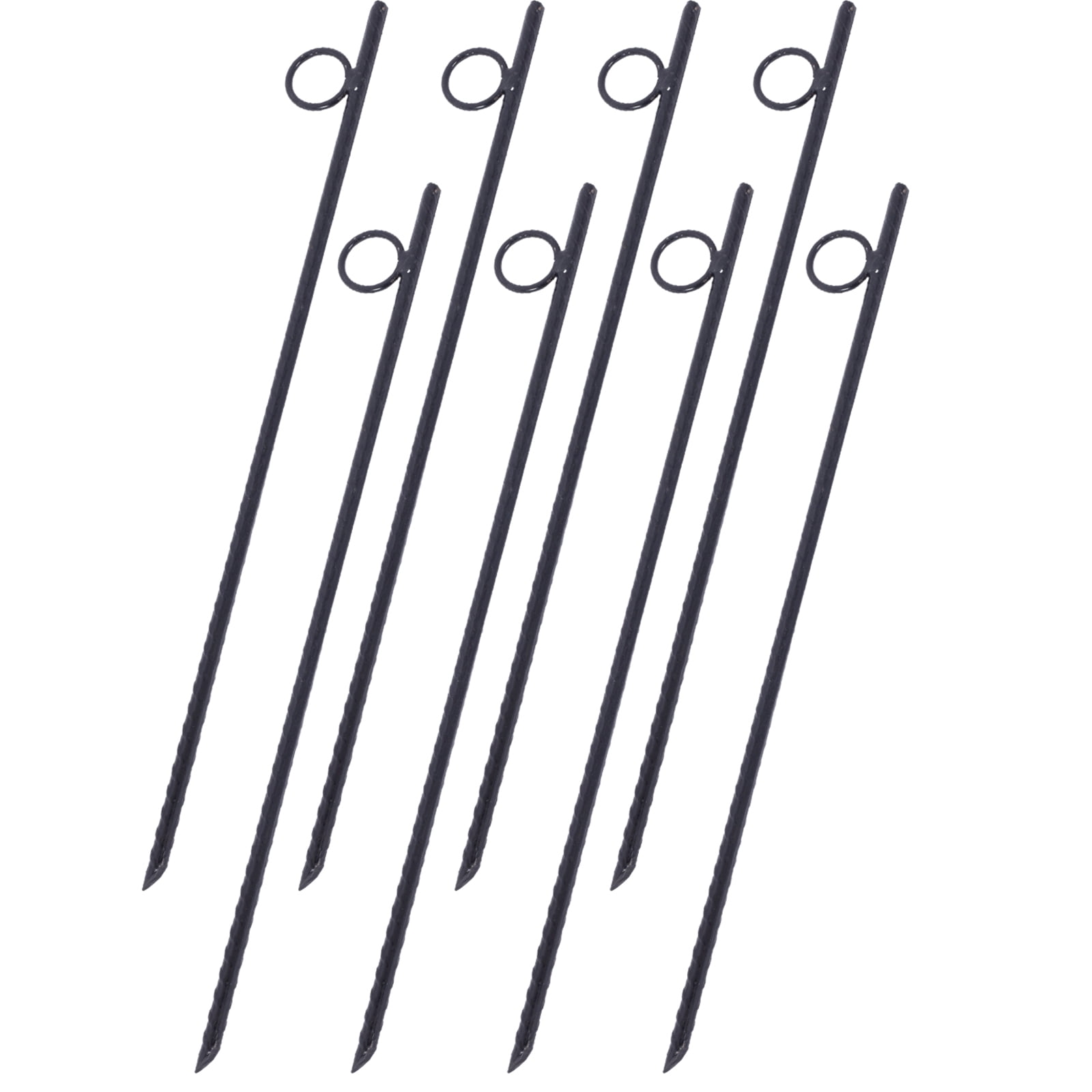 8pcs 3/8"x18" Steel Rebar Stakes with Loop, Heavy Duty for Tents