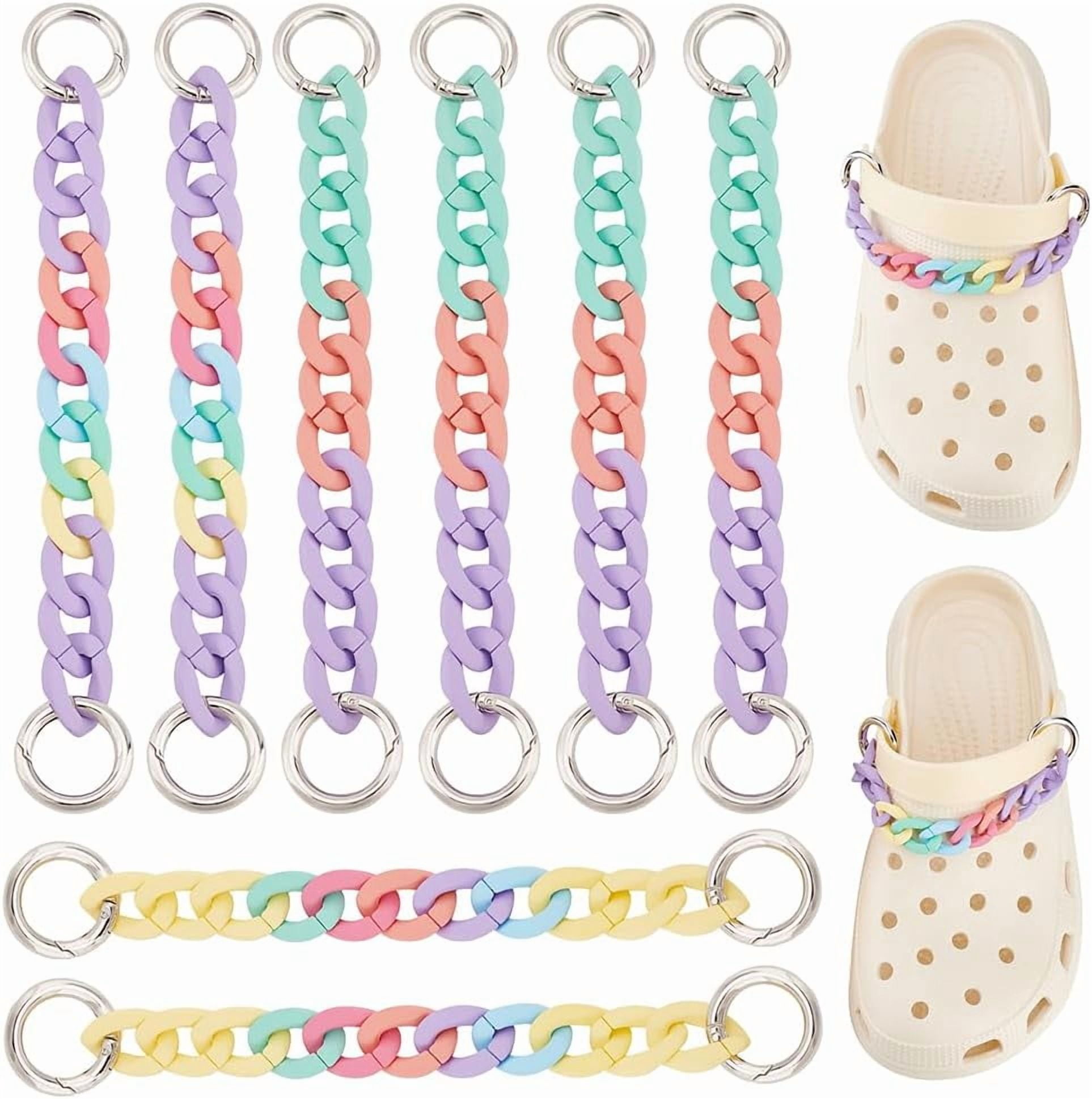 Shoe String Chain 8pcs 3 Styles Acrylic Shoes Chains Shoes Charms Linking Ring Shoe ...
