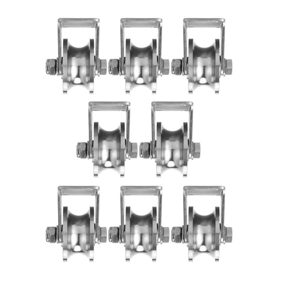 8pcs 3-inch U Groove Sliding Gate Wheels Smooth Rolling Pully Caster Bracket Roller for Rolling Driveway Gate
