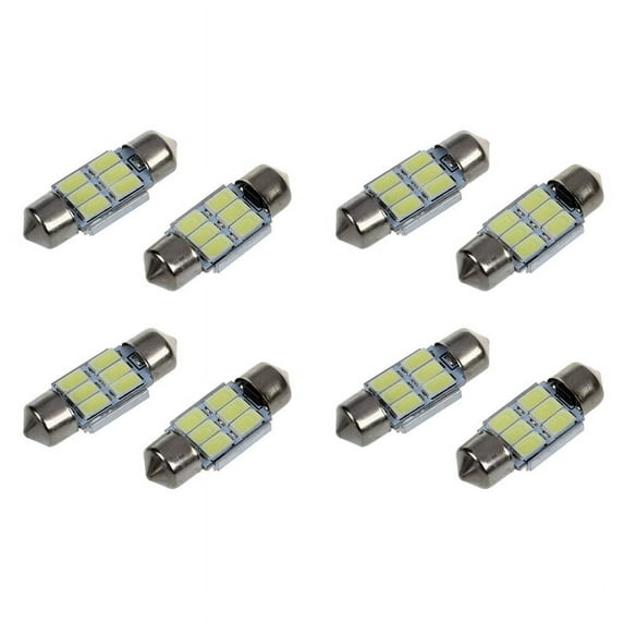 8pcs 31 mm 6 5630 SMD LED Festoon Indoor Lighting 3W 195LM 6500K