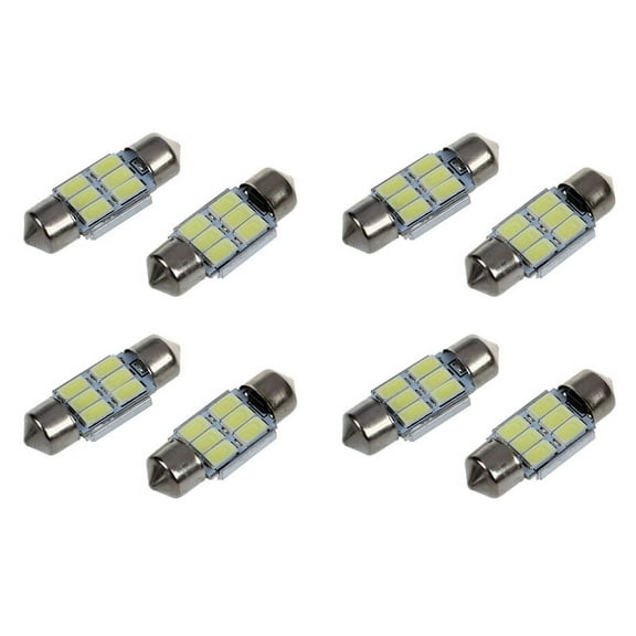 8pcs 31 mm 6 5630 SMD LED Festoon Indoor Lighting 3W 195LM 6500K
