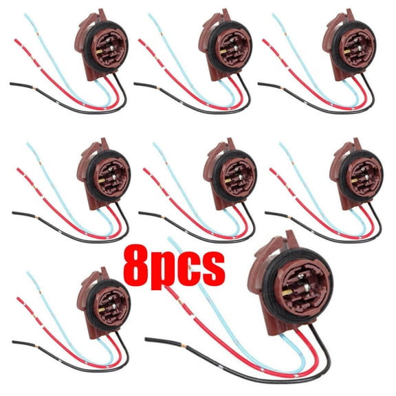 8pcs 3157 4157 Bulb Socket Brake Turn Signal Light Harness Wire Plug Connector
