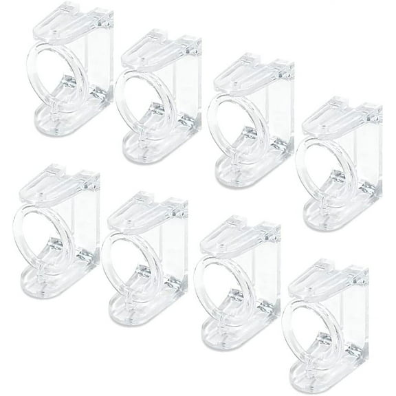 8pcs 360 Rotating Ring Curtain Rod Brackets No Drilling, Unlimited Installation Angle, Self Adhesive Tension Rod Curtain Rod Holders, Curtain Rod Hooks Hangers, Clear