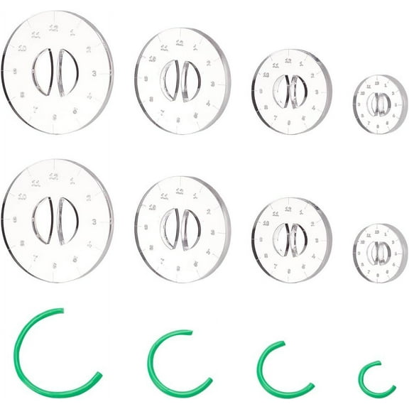 8pcs 4 Styles Polymer Clay Cutters 1~2.4 Inch Clear Flat Round Clay Cutter Transparent Acrylic Clay Earrings Cutters Hoop Texture Guide Cutter Tools for Jewelry DIY Crafts Making for making