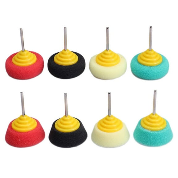8pcs 40mm Mini Polishing Sponge Buffing Wheel For Car Hub Steel Rim Burnishing