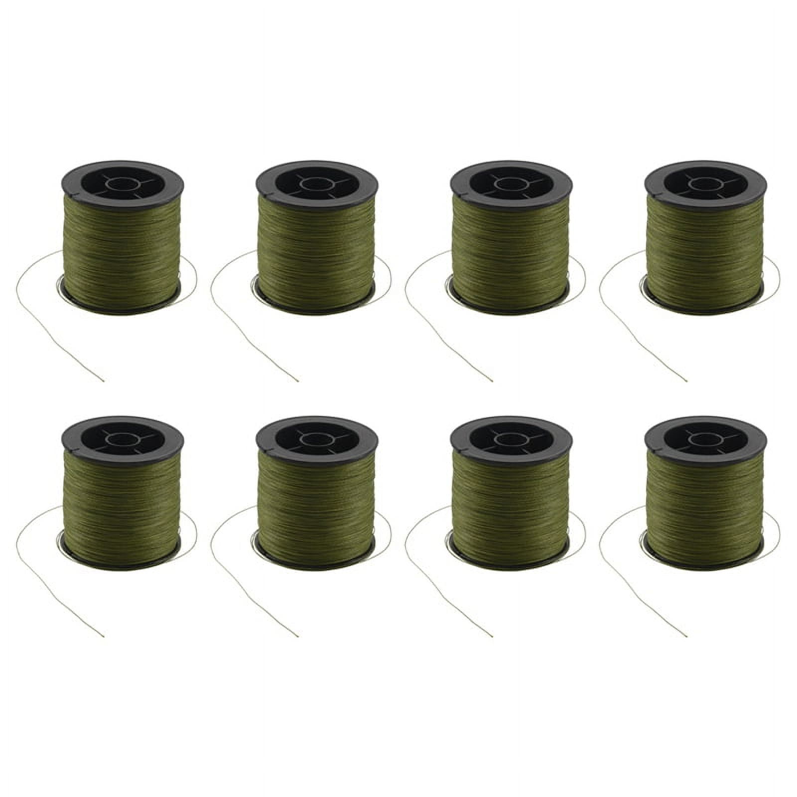 8pcs 500 M 30 LB 0.26mm Fishing Line Strength PE Braided 4 Strands Green,8 x Fishing Line,green