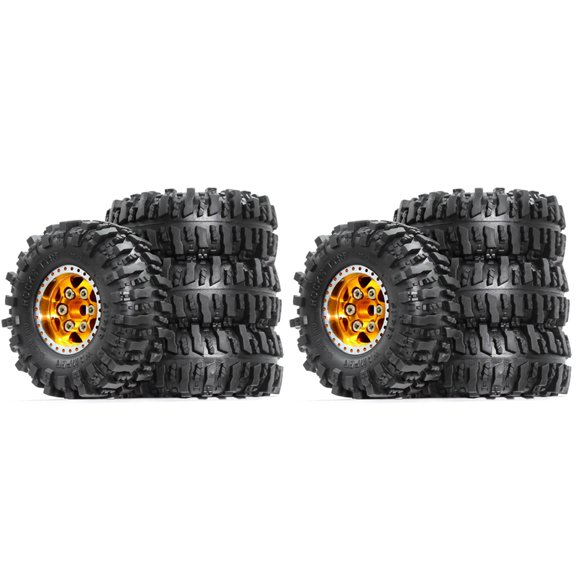 8pcs 55mm Metal Beadlock Wheel Rim Rubber Tire Set for FCX24M Camel Cup 1/24 RC Crawler Car Upgrade Parts Accessories