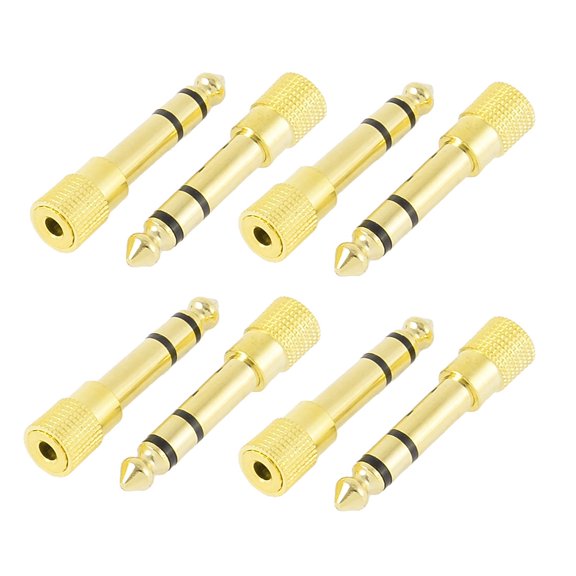 8pcs 6.35mm Male to 3.5mm Female M/F Stereo Socket Audio Plug Adapter Coupler