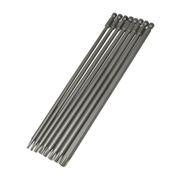 8pcs 7.9" Long Head Screwdriver Bit Security Bits Set 1/4" Hex Shanks Star Screw Driver Drill Bits